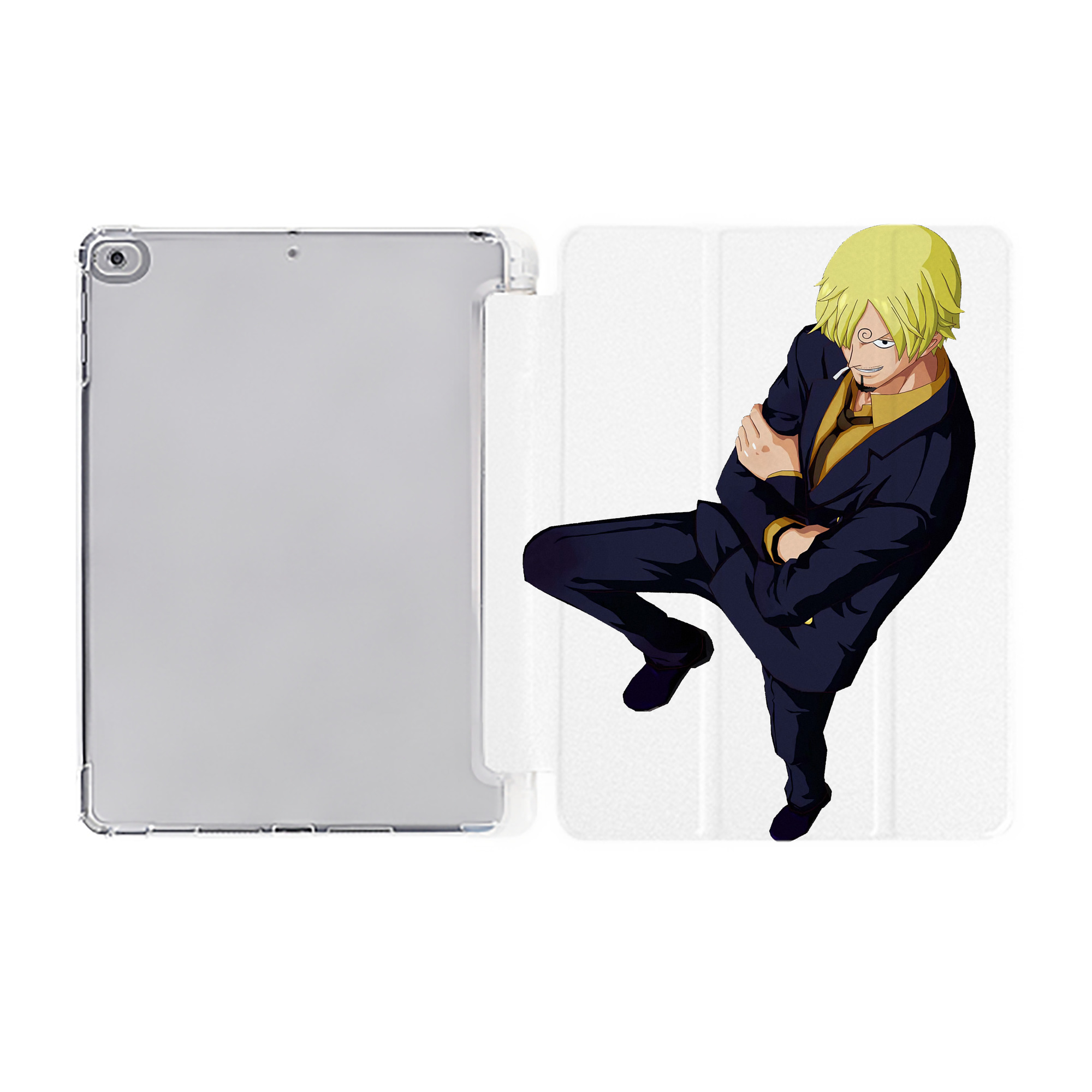 （画像用） ワンピース サンジ ONE PIECE Sanji IPad ケース ペン収納付き 三つ折りスタンド PUレザー×シリコン 対応機種9.5/10.5/10.9インチ